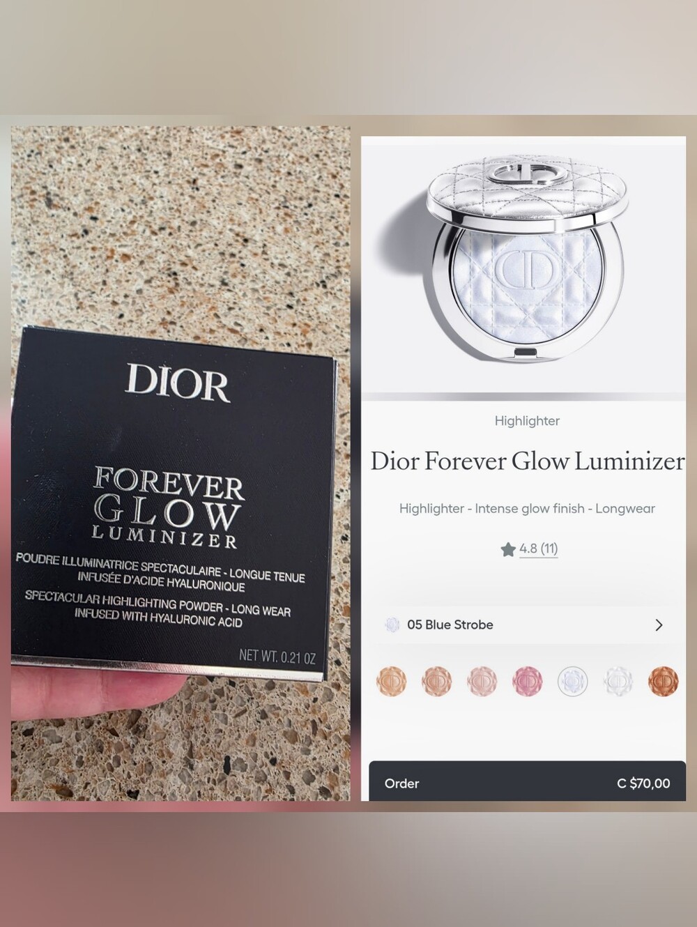 Dior Forever Glow Luminizer Highlighter - Blue/White Shimmer